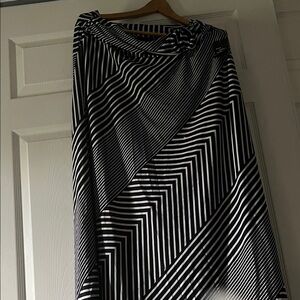 Black and White Striped Women's Skirt Robert Louis